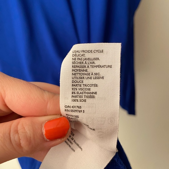 COS Smooth Jersey Cobalt Royal Blue Dress with Silk Back Panel Size M - Picture 10 of 11